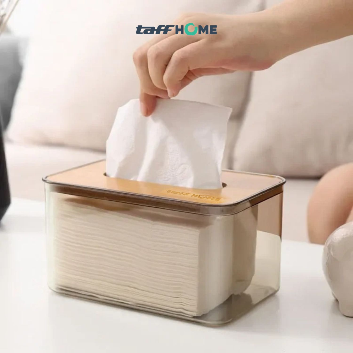 Gambar produk TaffHOME Kotak Tisu Kayu Nordic Minimalist Tissue Box Large - ZJ011