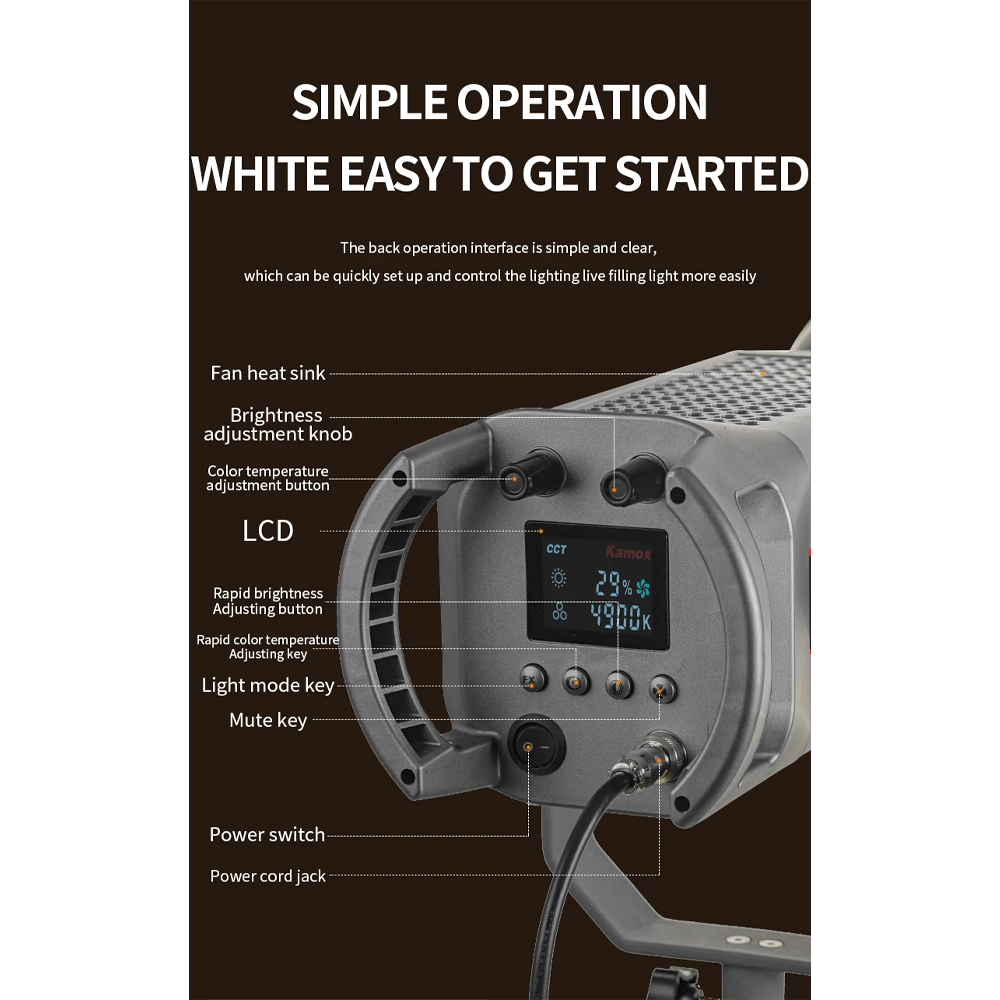 Gambar produk Kamox Lampu Studio LED Fill Light 3in1 Color Universal Mount 300W - KS-10II