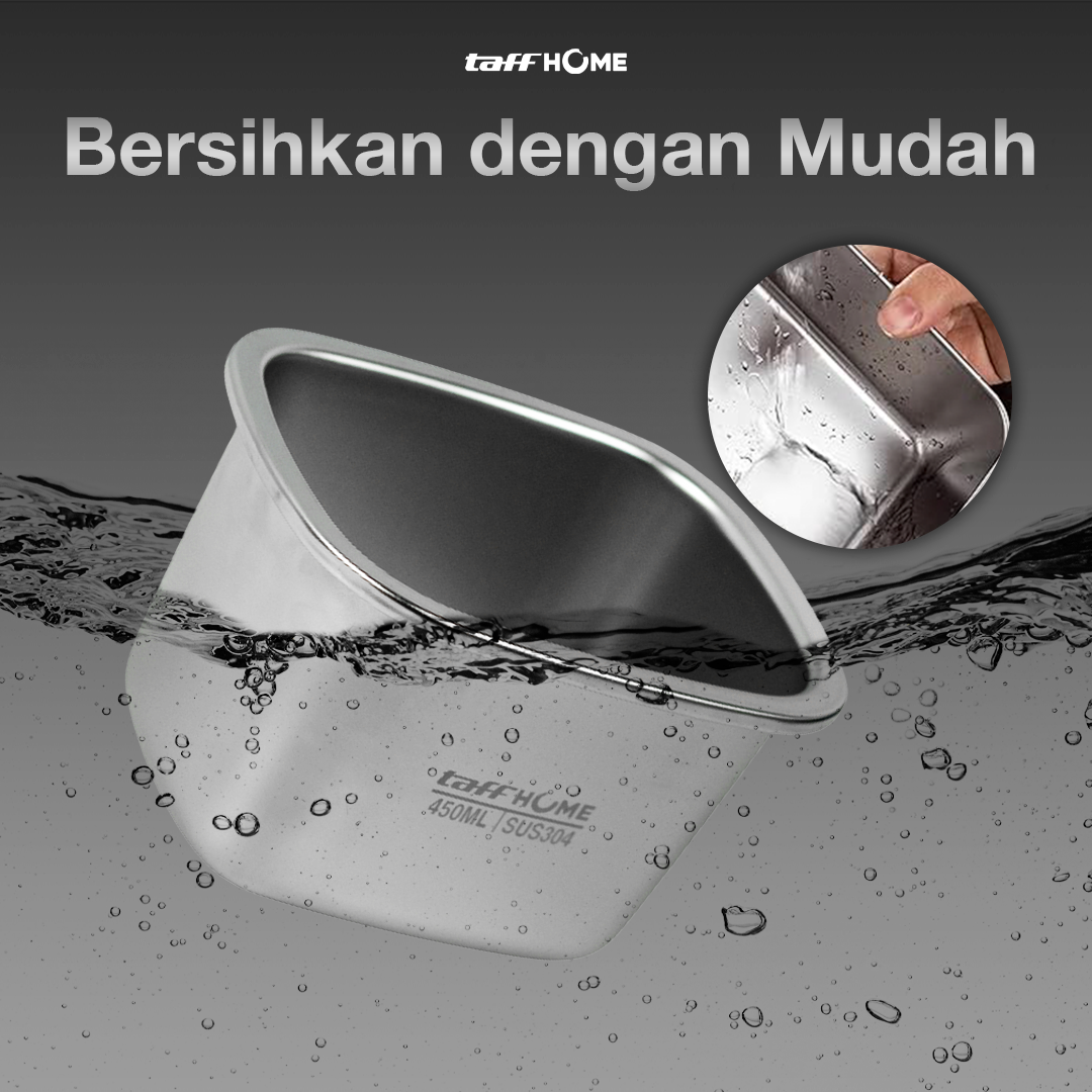 TaffHOME Kotak Makan Lunch Box Multifunction Stainless Steel 304 450ml - AC-21 Gambar produk TaffHOME Kotak Makan Lunch Box Multifunction Stainless Steel 304 450ml - AC-21