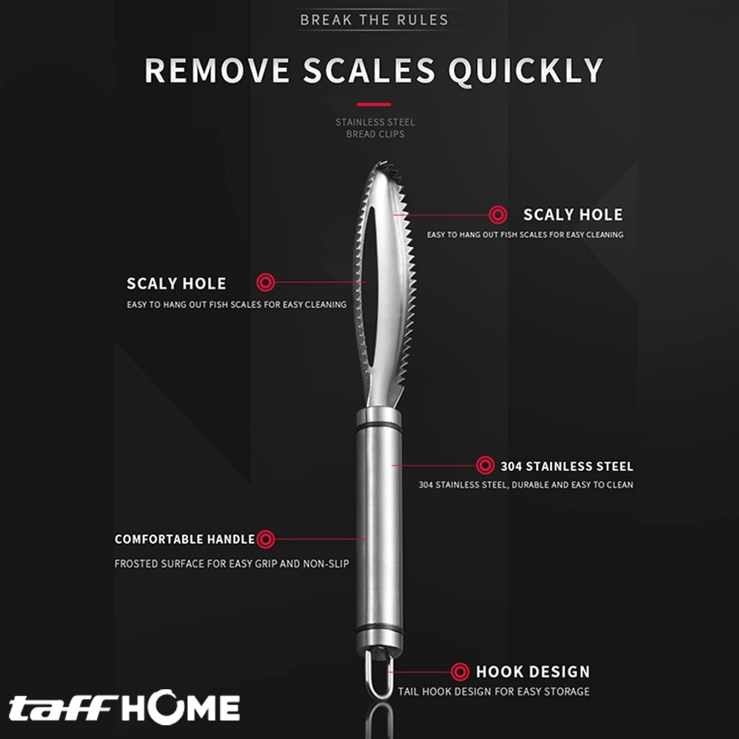 TaffHOME Pengupas Sisik Ikan Fish Scales Scraper Stainless Steel - FKW24 Gambar produk TaffHOME Pengupas Sisik Ikan Fish Scales Scraper Stainless Steel - FKW24