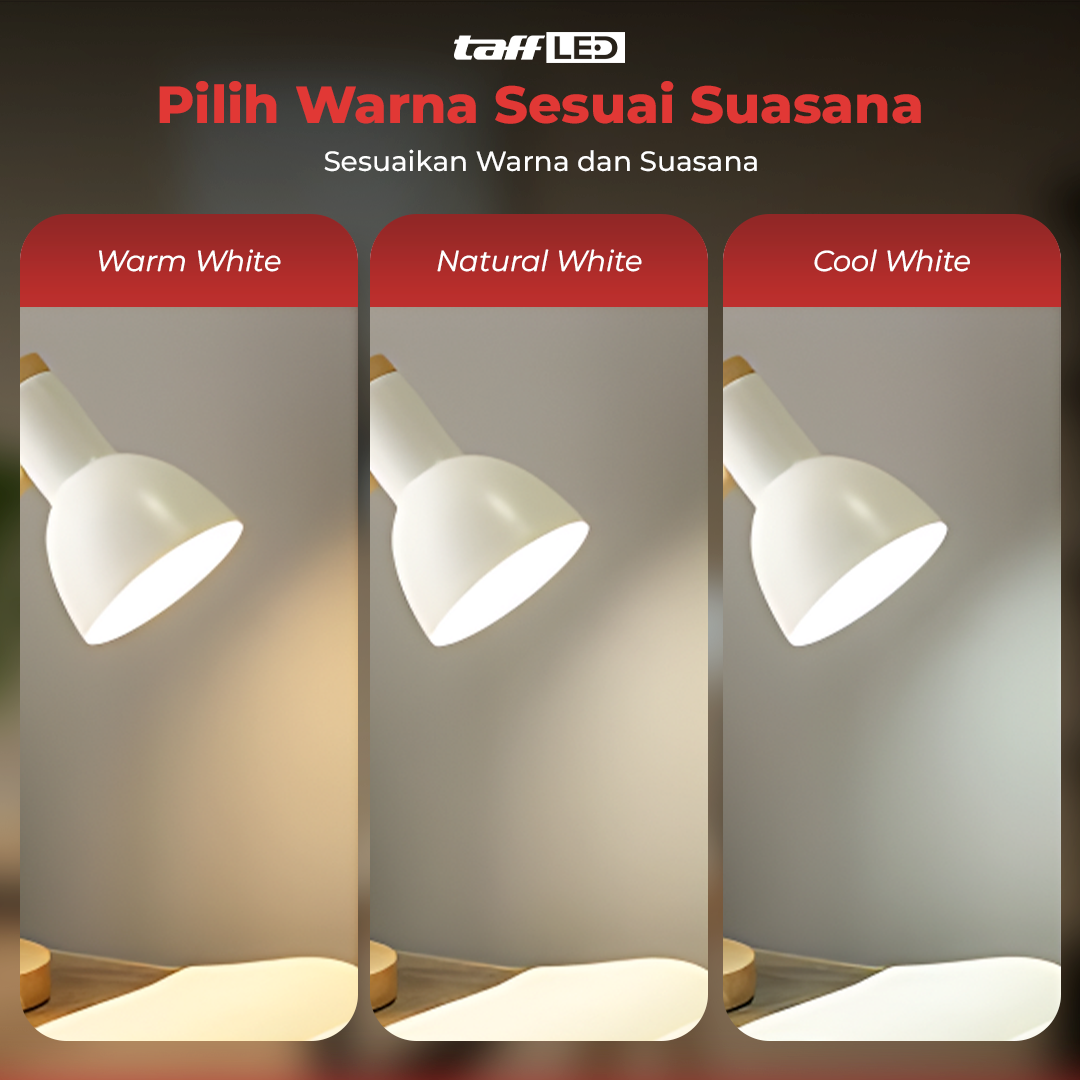 Gambar produk TaffLED Lampu Meja Belajar LED Model Nordic Wooden Art 12W 3in1 Color - PK407