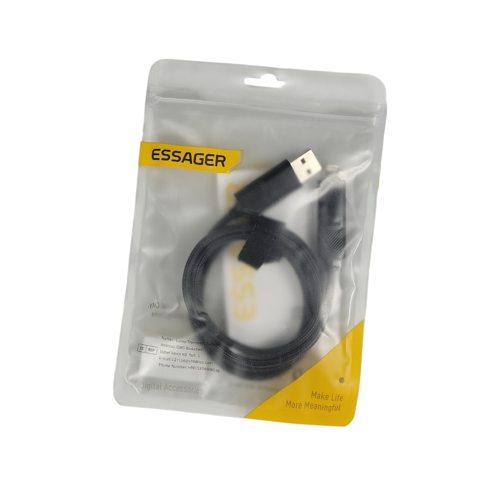 Gambar produk ESSAGER Kabel Data 4in1 Fast Charging USB A Type C Lightning 65W 1M - ES-X49