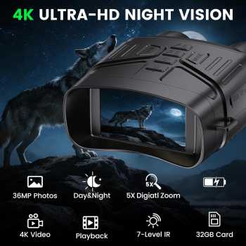 Gambar produk HEXE Teropong Binocular Night Vision IR 5x Zoom 4K 3 Inch 4000mAh - NV4000