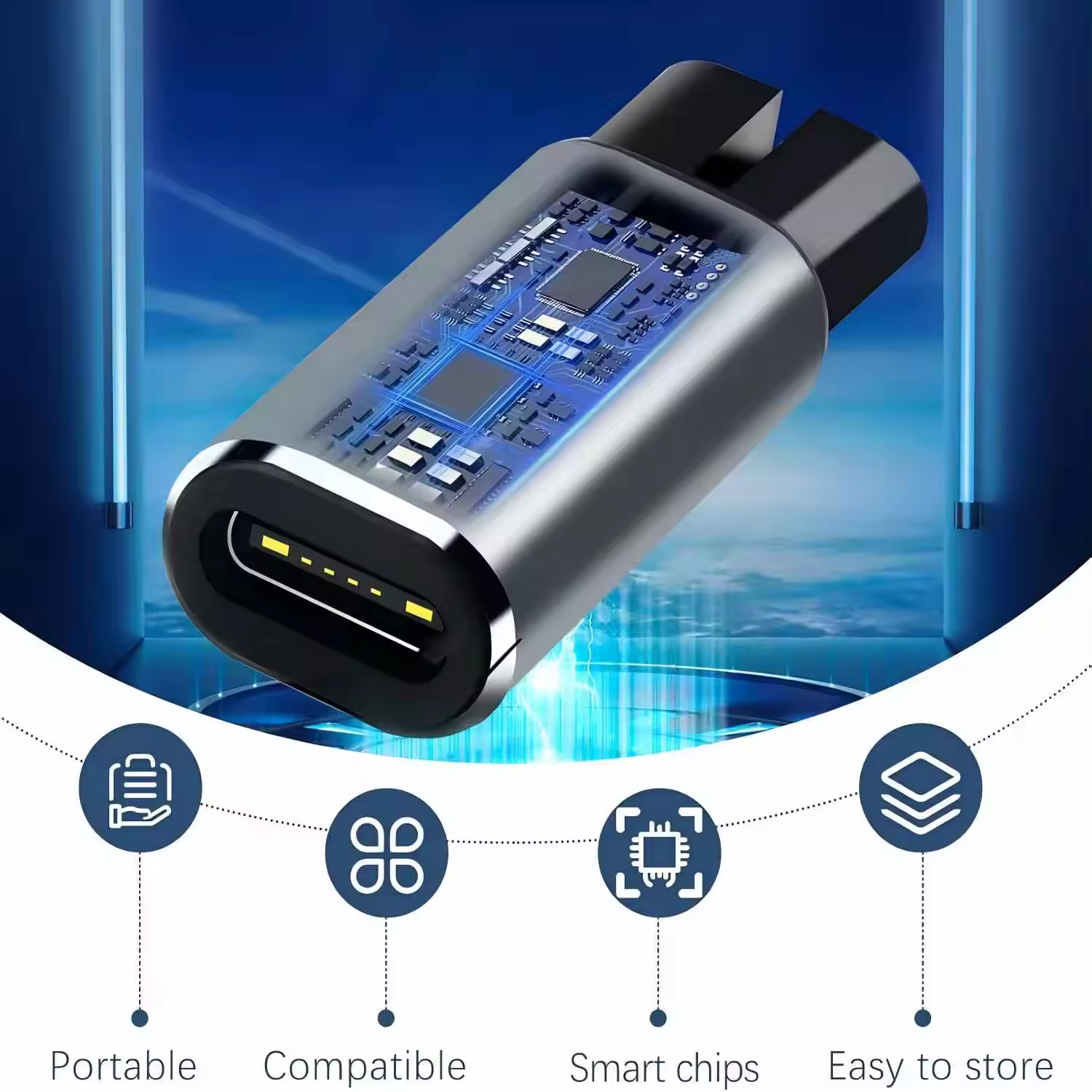 Gambar produk TUBRAN OTG Adapter Type C Female to Philips Shaver Electric Razor 4.3V - A00390