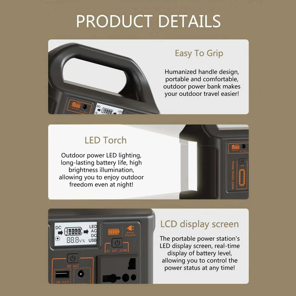 Gaiaray Portable Power Supply Station Outdoor Generator 150W 12000mAh - G0301 Gambar produk Gaiaray Portable Power Supply Station Outdoor Generator 150W 12000mAh - G0301