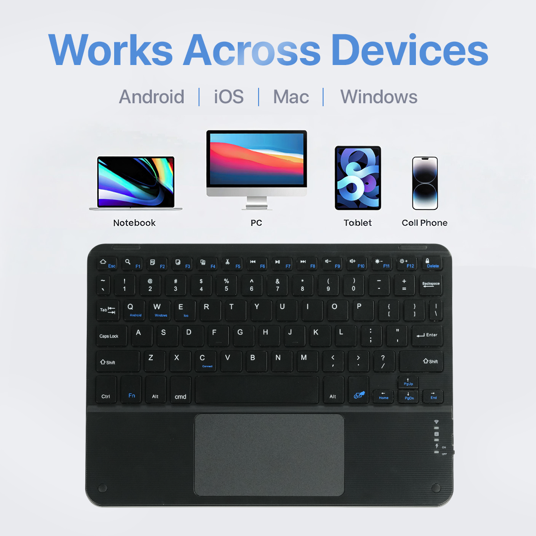 Windyoung Keyboard Wireless Mini Bluetooth Android iOS Rechargeable - WD21 Gambar produk Windyoung Keyboard Wireless Mini Bluetooth Android iOS Rechargeable - WD21
