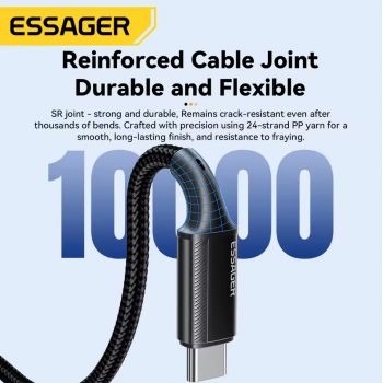 Gambar produk ESSAGER Kabel Data USB Type C to Type C PD Fast Charging 240W 2M - EXCTT3-JJA01