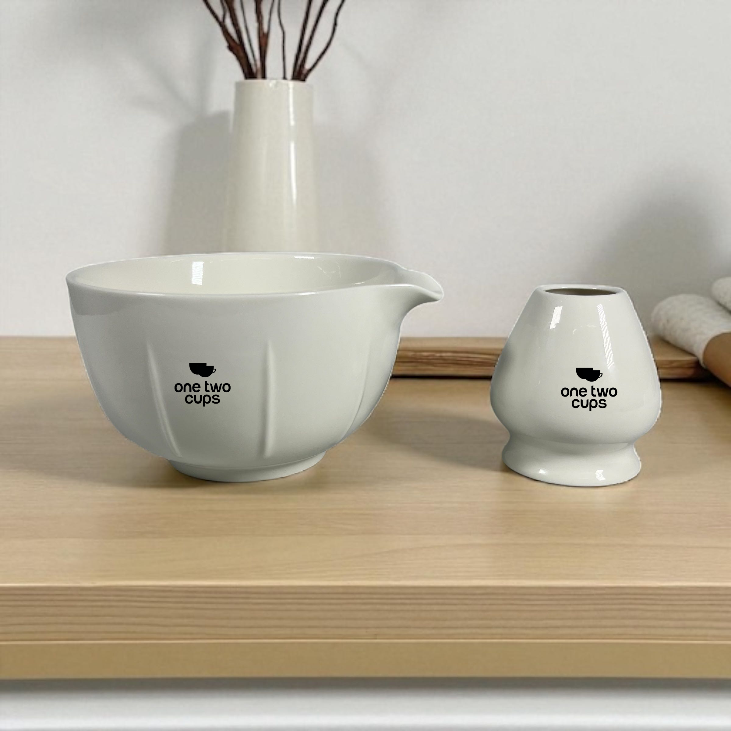 One Two Cups Mangkuk Chawan Chasen Stand Japanese Matcha Bowl 420ml Gambar produk One Two Cups Mangkuk Chawan Chasen Stand Japanese Matcha Bowl 420ml