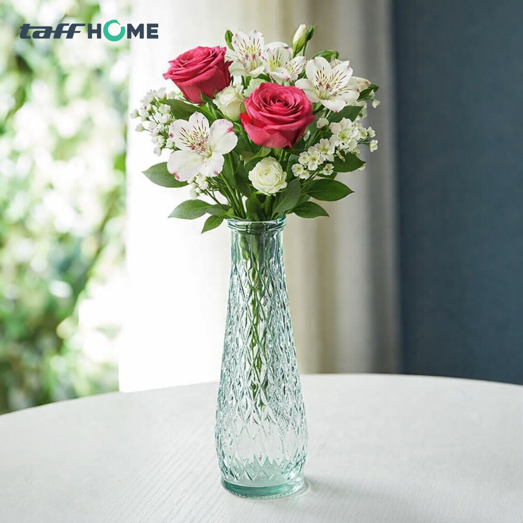 TaffHOME Vas Bunga Botol Kaca Estetik Multifungsi Crystal Flower Vase - FN-22 Gambar produk TaffHOME Vas Bunga Botol Kaca Estetik Multifungsi Crystal Flower Vase - FN-22