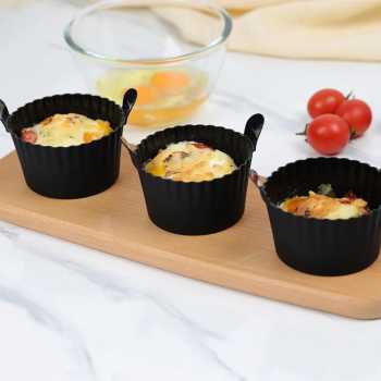 SHINKI Alas Air Fryer Silikon Egg Poacher Baking Cups 7.5cm 6 PCS - M05