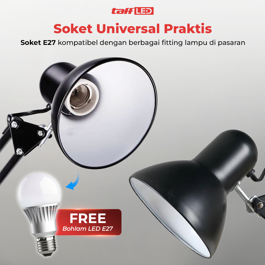 YODIF Lampu Meja Belajar LED Bracket Adjustable E27 - AT-1002 Gambar produk YODIF Lampu Meja Belajar LED Bracket Adjustable E27 - AT-1002
