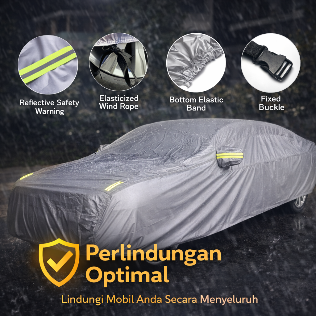XSD Sarung Mobil Universal Waterproof Sunproof Dustproof Car Cover 3L - JW401 Gambar produk XSD Sarung Mobil Universal Waterproof Sunproof Dustproof Car Cover 3L - JW401