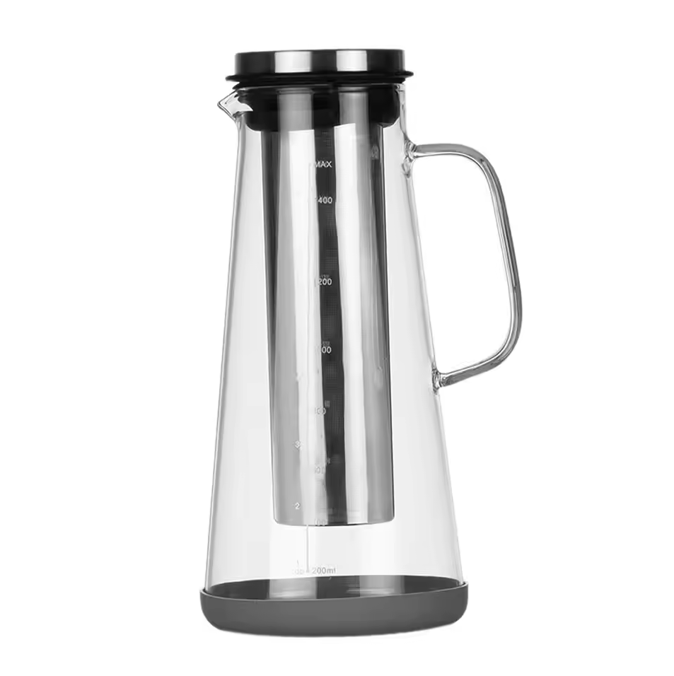Gambar produk MagiDeal Teko Kaca Kopi Teh Water Jug Stainless Steel Filter 1500ml - MD-10