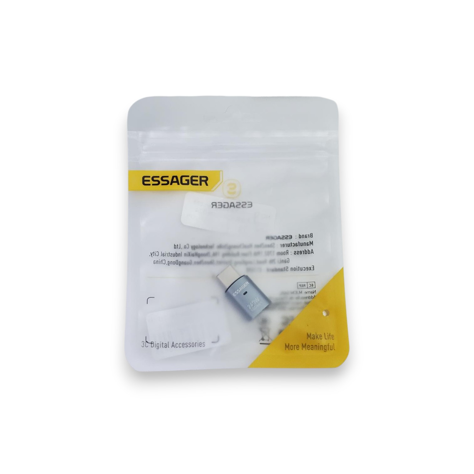 Gambar produk ESSAGER OTG Adapter Type C Female to Type C Male USB 4.0 40Gbps 240W - EOTGFM-YH0G-P