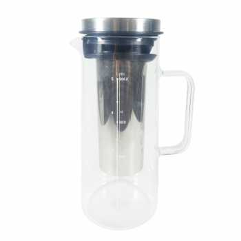 Gambar produk MagiDeal Teko Kaca Kopi Teh Water Pitcher Jug Stainless Steel Filter 1000ml - MD-10