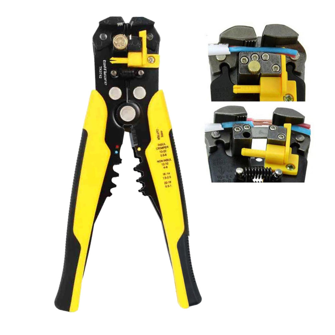 Taffware Tang Kupas Kabel Automatic Wire Stripper Cutter Crimper - TK0742 Gambar produk Taffware Tang Kupas Kabel Automatic Wire Stripper Cutter Crimper - TK0742