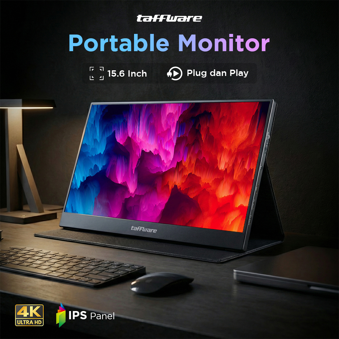Gambar produk Taffware Portable Monitor 15.6 Inch IPS UHD 4K 60Hz Type C Mini HDMI - SJD1505