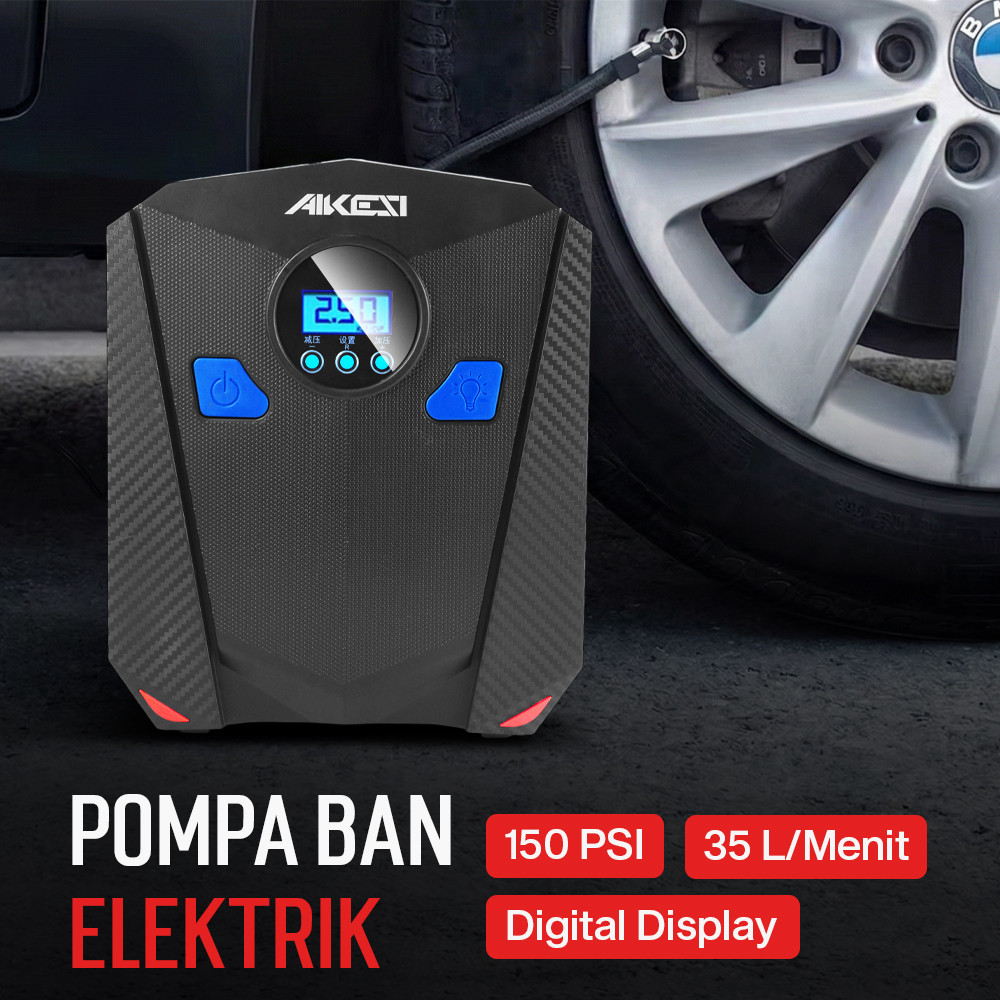 AIKESI Pompa Ban Elektrik Portable Air Compressor DC 12V 150 PSI - AKS-5501 Gambar produk AIKESI Pompa Ban Elektrik Portable Air Compressor DC 12V 150 PSI - AKS-5501