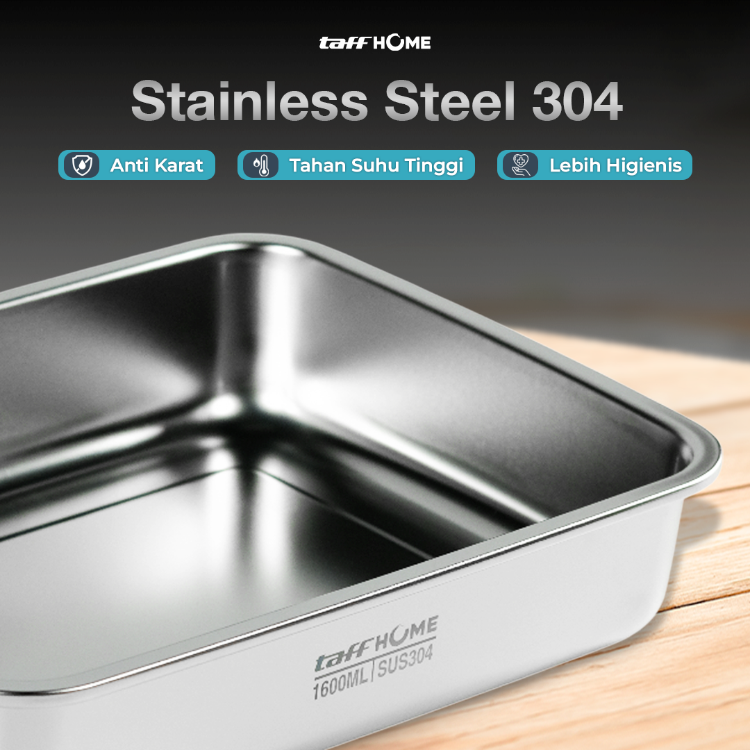 TaffHOME Kotak Makan Lunch Box Multifunction Stainless Steel 304 1600ml - AC-21 Gambar produk TaffHOME Kotak Makan Lunch Box Multifunction Stainless Steel 304 1600ml - AC-21