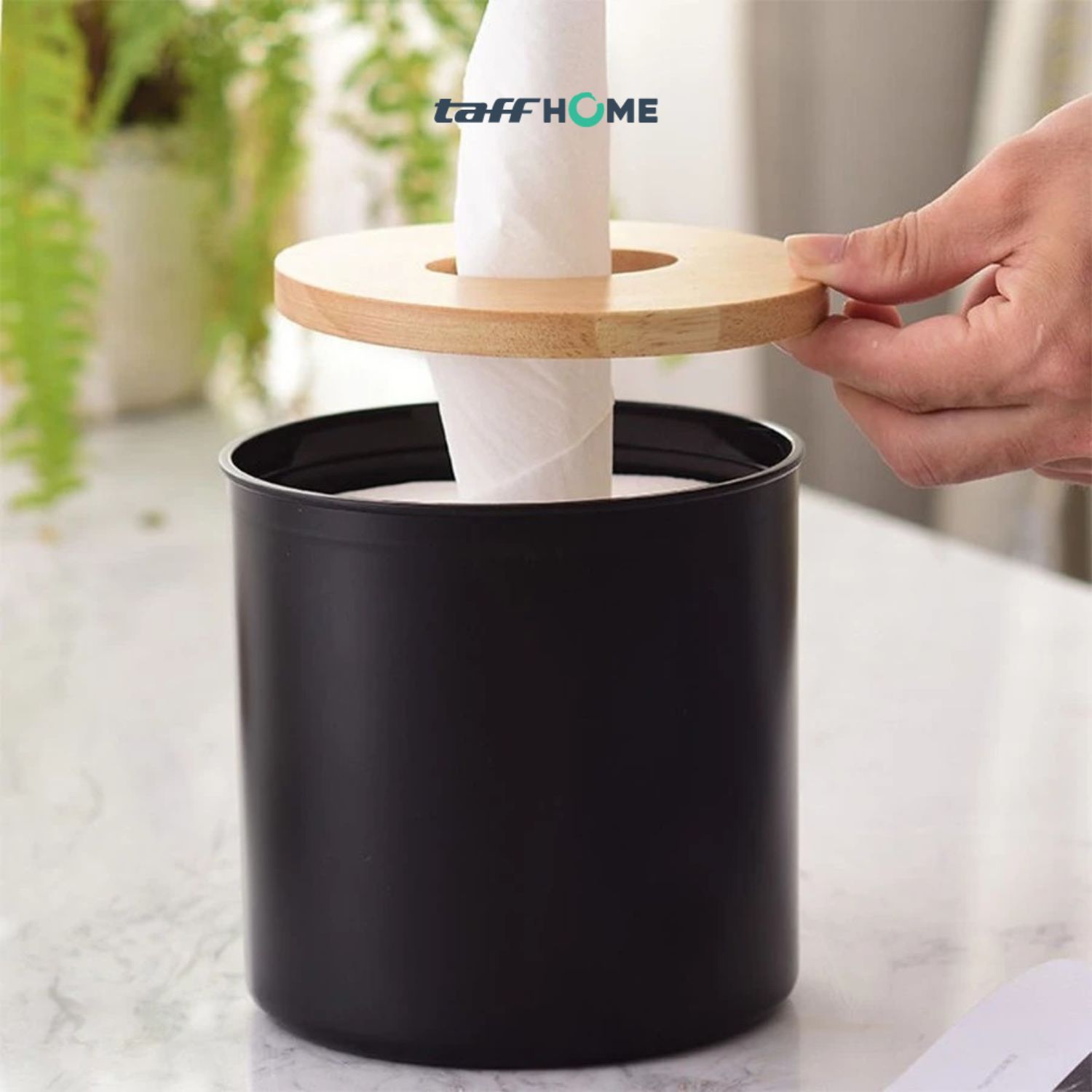 TaffHOME Kotak Tisu Kayu Multifungsi Model Tabung - ZJ002 Gambar produk TaffHOME Kotak Tisu Kayu Multifungsi Model Tabung - ZJ002