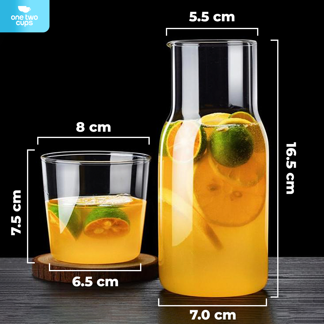 One Two Cups Set Teko Gelas Kaca Kopi Teh 1 Teko 1 Gelas Big 500ml - 0007G-C Gambar produk One Two Cups Set Teko Gelas Kaca Kopi Teh 1 Teko 1 Gelas Big 500ml - 0007G-C