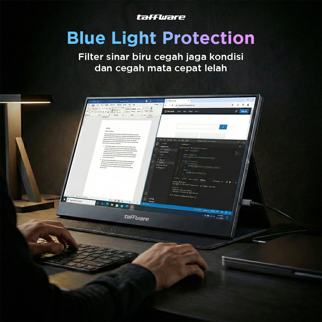 Gambar produk Taffware Portable Monitor 15.6 Inch IPS UHD 4K 60Hz Type C Mini HDMI - SJD1505