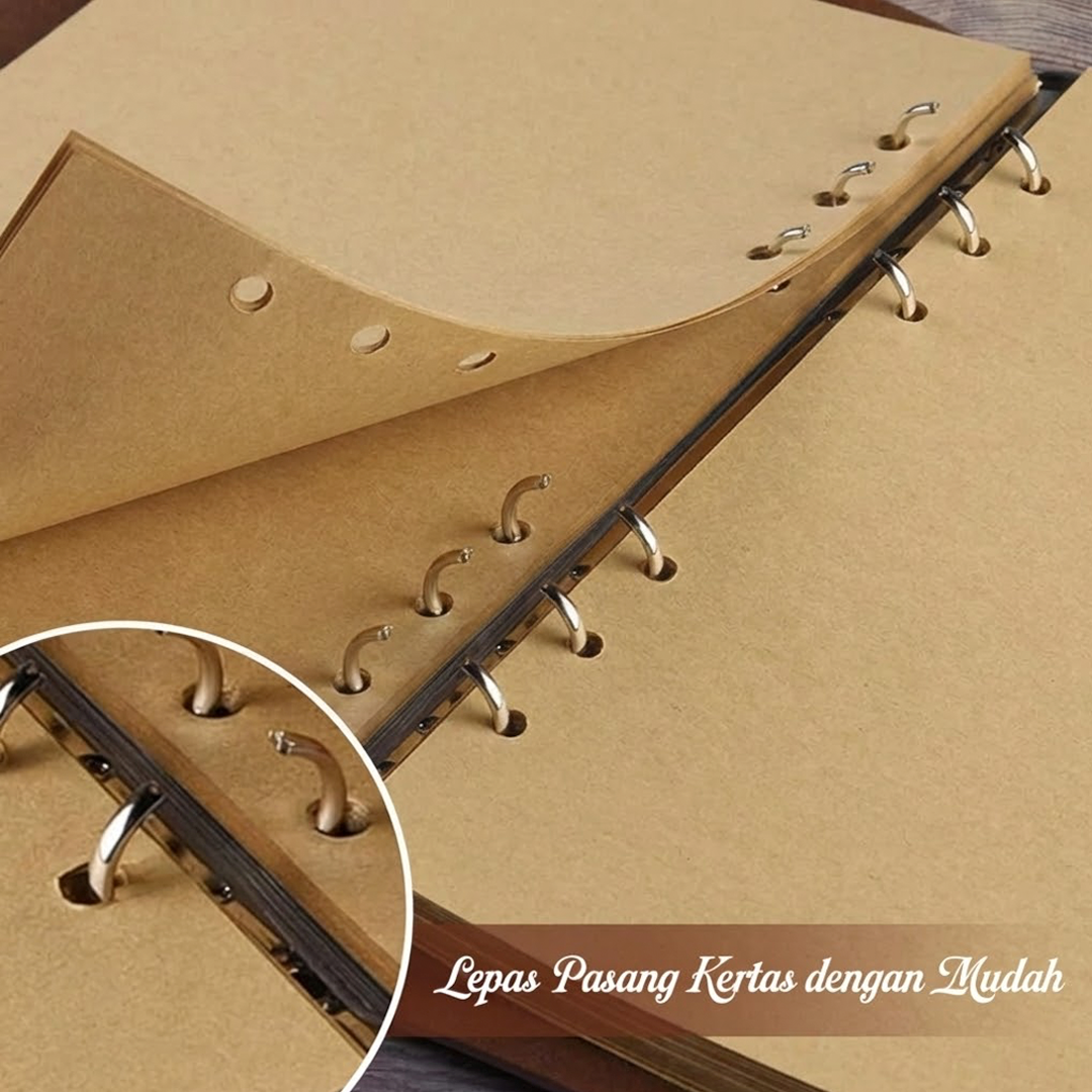 Gambar produk Toddi AIMEE Buku Catatan Binder Notebook Cover Kulit Vintage Maple A5 - ZB-16