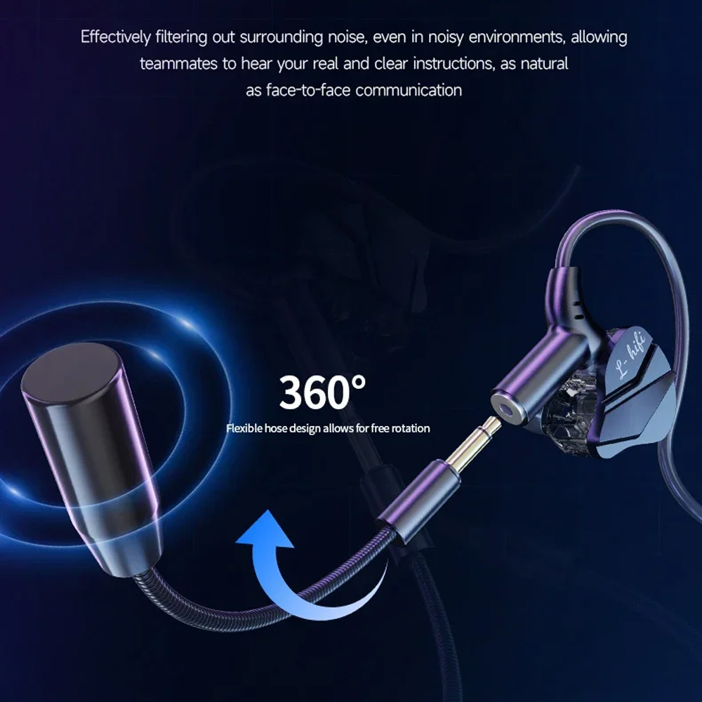 Gambar produk VAORLO Earphone Gaming Wired Type C HiFi Surround Sound Detachable Mic - G62