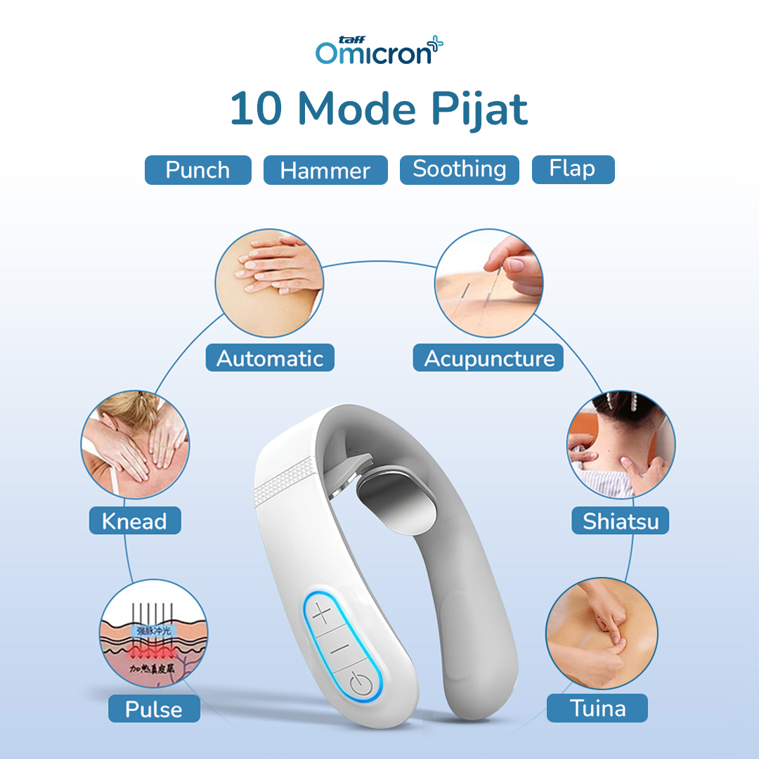 TaffOmicron Alat Pijat Leher Elektrik Terapi Bahu TENS Neck Massager - F6 Gambar produk TaffOmicron Alat Pijat Leher Elektrik Terapi Bahu TENS Neck Massager - F6
