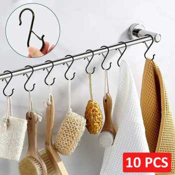 Januel Hanger Gantungan S Stainless Steel Hook With Buckle 10 PCS - Jn18