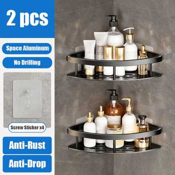 ETomey Rak Gantung Kamar Mandi Bathroom Organizer Double Layer - ET35