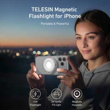 Telesin Lampu Fill Light Magnetic Flashlight 3 Color Smartphone 500mAh - P5-BGD-17
