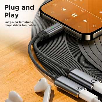 Gambar produk DIXSIG Kabel OTG 2in1 USB Type C Male to Lightning Type C Charging - DG21