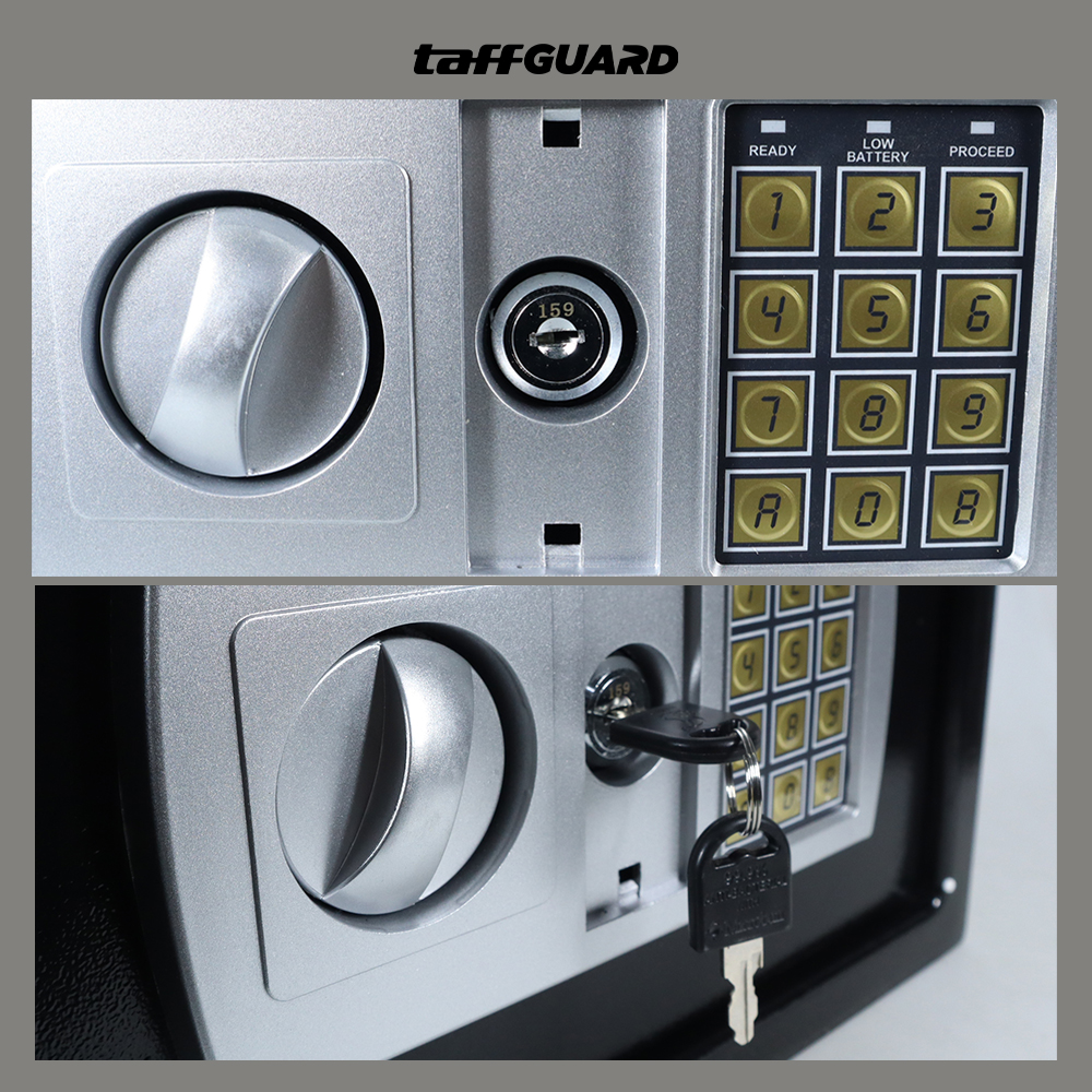 TaffGUARD Kotak Brankas Hotel Safety Box Password 8 Digit 31x20x20cm dengan Lubang Koin - EB50 Gambar produk TaffGUARD Kotak Brankas Hotel Safety Box Password 8 Digit 31x20x20cm dengan Lubang Koin - EB50