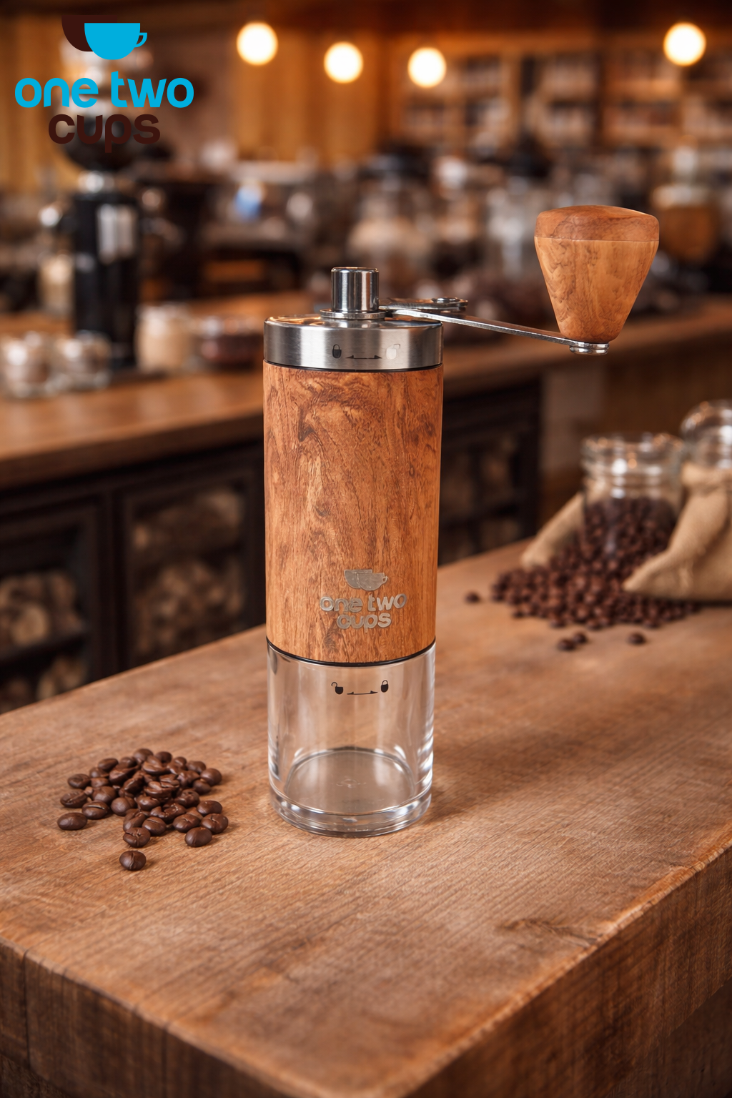 Gambar produk One Two Cups Alat Penggiling Kopi Manual Coffee Grinder Ceramic Core - 5011