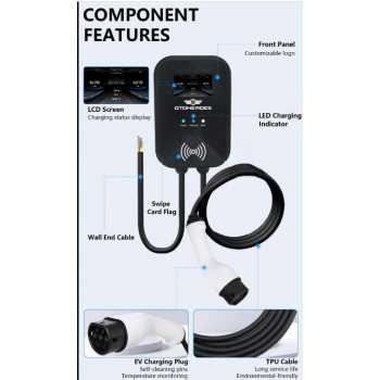 Gambar produk OTOHEROES Charger Mobil Listrik EV Swipe Card Type2 Female AC Charging 32A 7kW 1 Phase - PG01