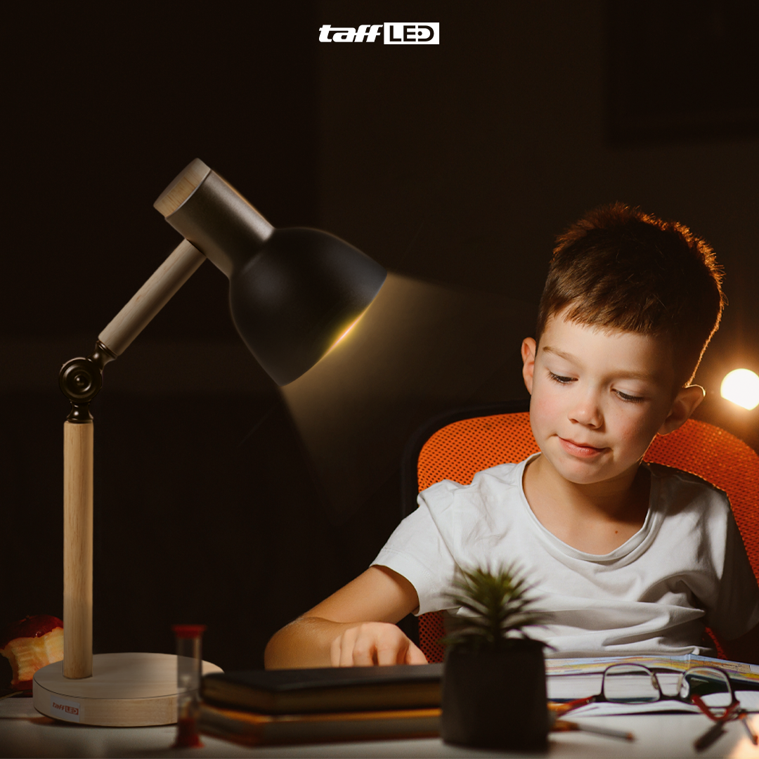 Gambar produk TaffLED Lampu Meja Belajar LED Model Nordic Wooden Art 12W 3in1 Color - PK407