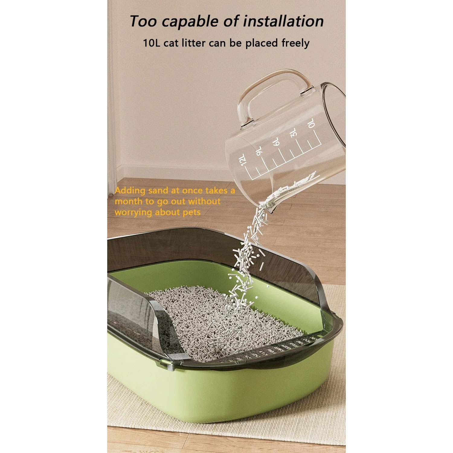 OPTICO Bak Pasir Kucing Detachable Cat Litter Box High Side - OP-13 Gambar produk OPTICO Bak Pasir Kucing Detachable Cat Litter Box High Side - OP-13