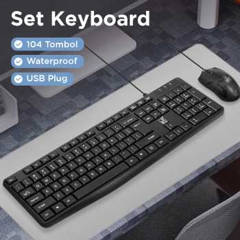 Gambar produk ZGB Set Keyboard Mouse Wired Universal Waterproof 1000 DPI - Q9B