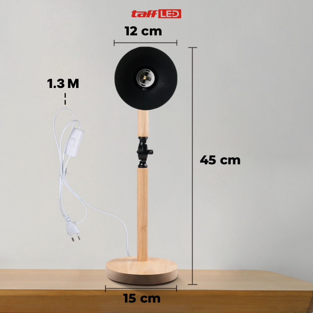 Gambar produk TaffLED Lampu Meja Belajar LED Model Nordic Wooden Art 12W 3in1 Color - PK407