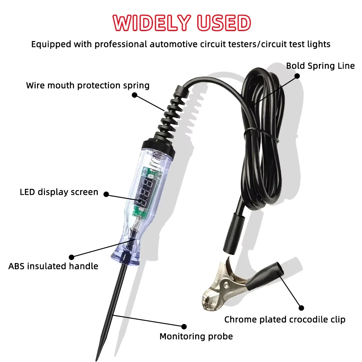Gambar produk PINMOAP Tespen Circuit Tester Voltage with Alligator Clip 3-48V - S70