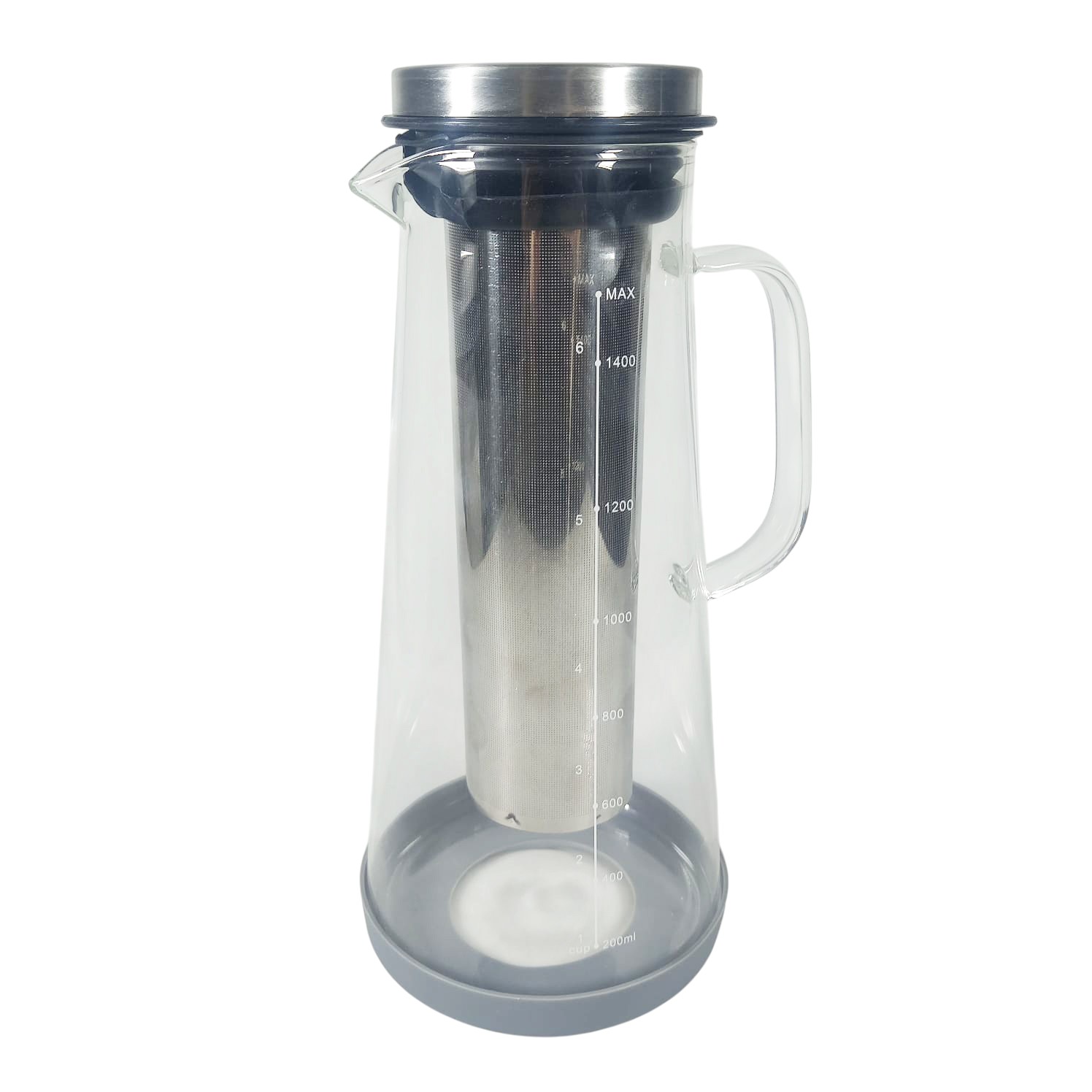 Gambar produk MagiDeal Teko Kaca Kopi Teh Water Pitcher Jug Stainless Steel Filter 1500ml - MD-10