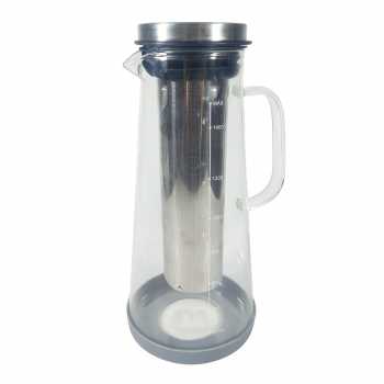 Gambar produk MagiDeal Teko Kaca Kopi Teh Water Pitcher Jug Stainless Steel Filter 1500ml - MD-10