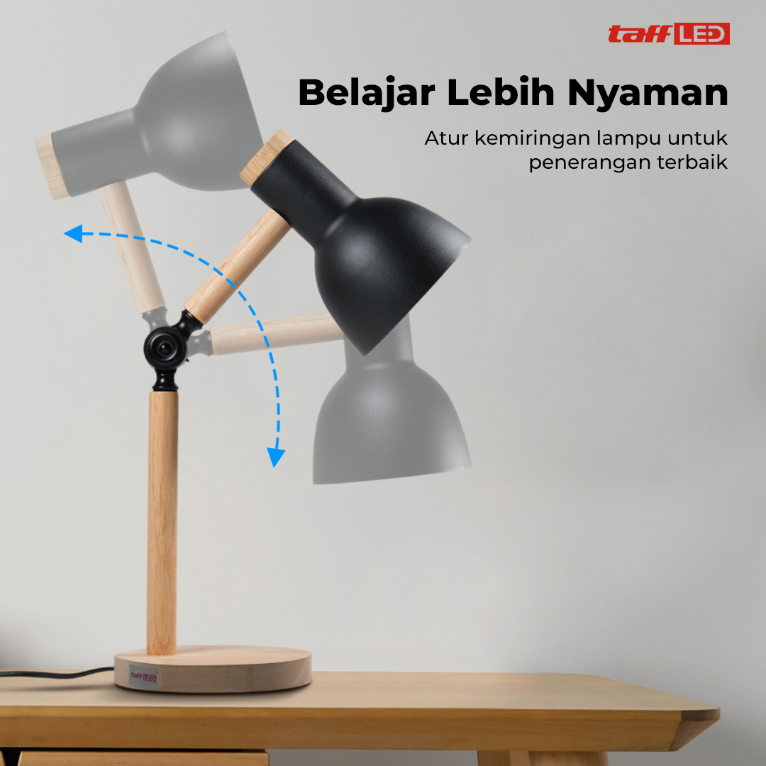Gambar produk TaffLED Lampu Meja Belajar LED Model Nordic Wooden Art 12W 3in1 Color - PK407