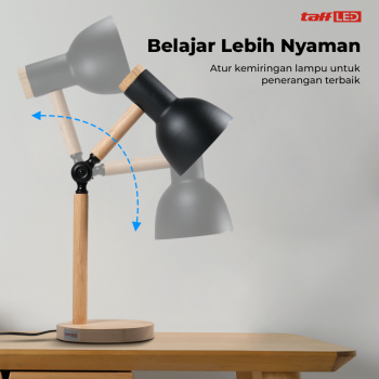 Gambar produk TaffLED Lampu Meja Belajar LED Model Nordic Wooden Art 12W 3in1 Color - PK407