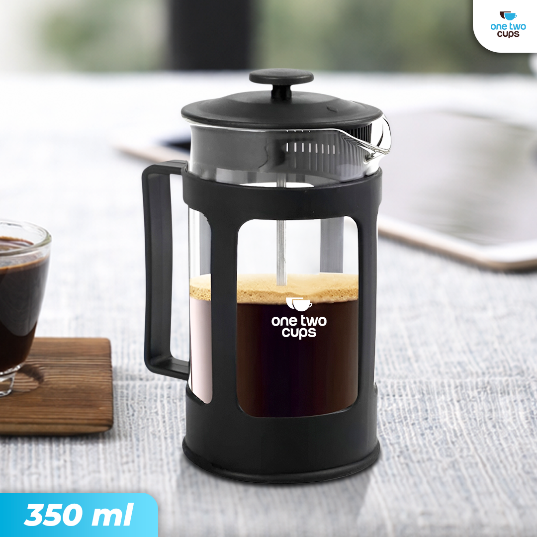 One Two Cups French Press Coffee Maker Pot Plunger Glass 350ml - FN40 Gambar produk One Two Cups French Press Coffee Maker Pot Plunger Glass 350ml - FN40