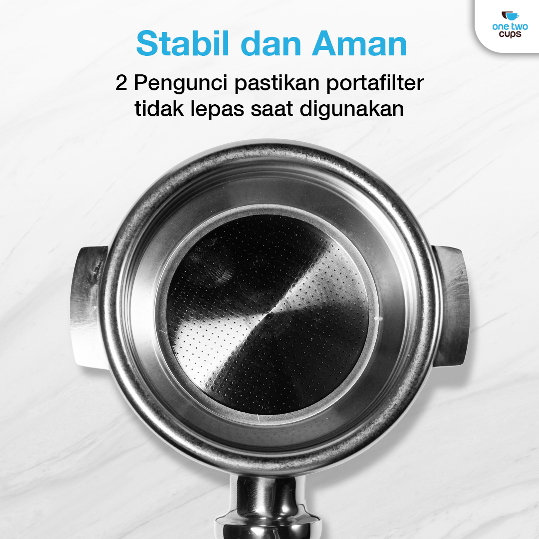 Gambar produk One Two Cups Portafilter Single Spout Stainless Steel 58mm Kayu Rosewood - AL304