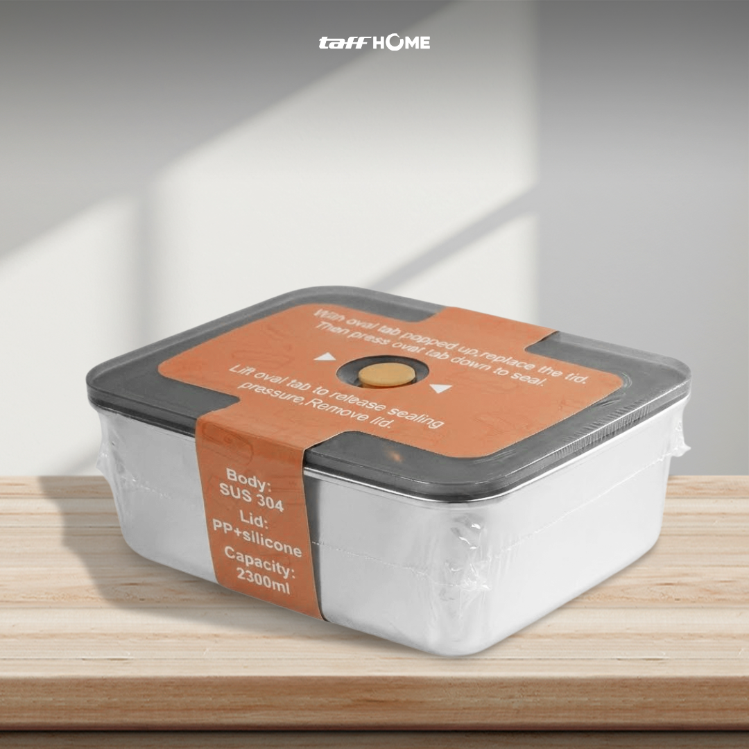 TaffHOME Kotak Makan Lunch Box Multifunction Stainless Steel 304 2300ml - AC-21 Gambar produk TaffHOME Kotak Makan Lunch Box Multifunction Stainless Steel 304 2300ml - AC-21