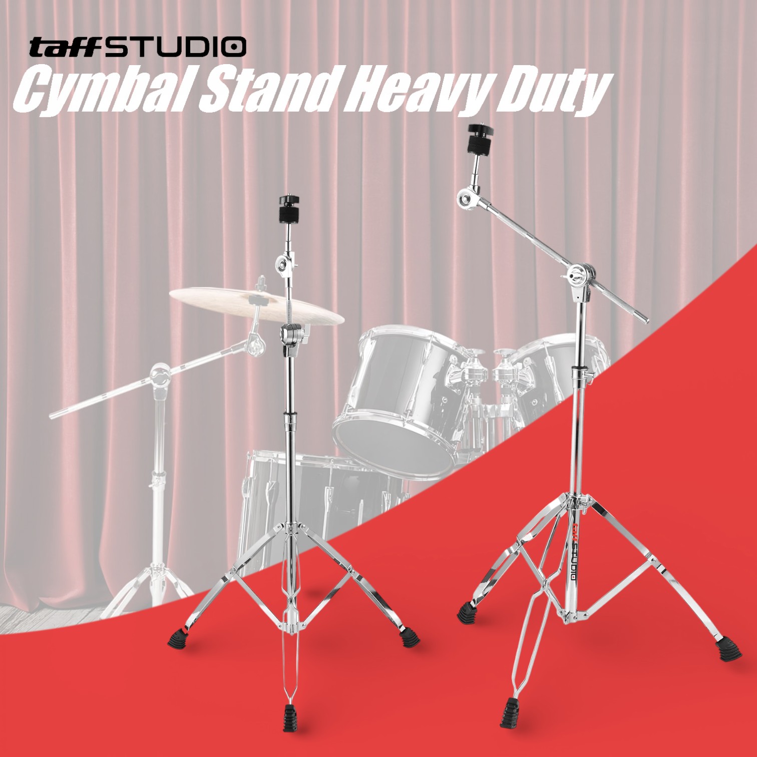 TaffSTUDIO Drum Cymbal Stand Heavy Duty Adjustable Double Braced - FM-CST Gambar produk TaffSTUDIO Drum Cymbal Stand Heavy Duty Adjustable Double Braced - FM-CST