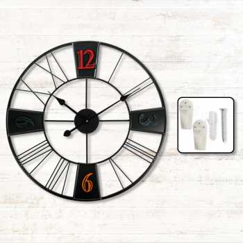 Gambar produk YOLYKEN Jam Dinding Besi Vintage Clock Quartz Silent Movement 60cm - WC21202